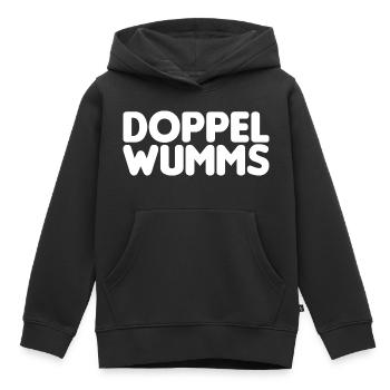 Doppel WUMMS. Zitat unseres Bundeskanzlers. - Kinder Premium Organic Hoodie - Schwarz - Vorne - AI Model Kid Male (0cm)