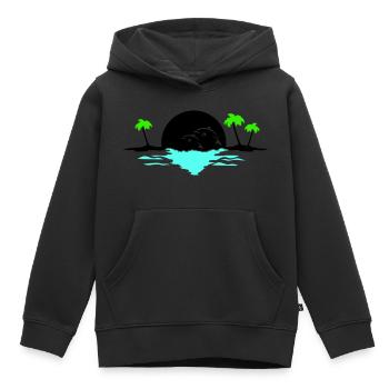 sunset delfine - Kinder Premium Organic Hoodie - Schwarz - Vorne - AI Model Kid Male (0cm)