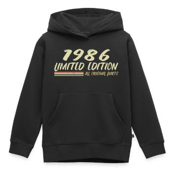 1986 Geburtstagsgeschenkidee 1986 - Kinder Premium Organic Hoodie - Schwarz - Vorne - AI Model Kid Male (0cm)