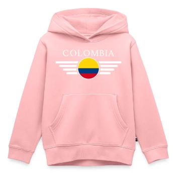 T-shirt design de style colombien - Sweat Premium à capuche enfant bio - rose - Devant - AI Model Kid Female (0cm)