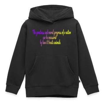La grandeur d’une nation - Sweat Premium à capuche enfant bio - noir - Devant - AI Model Kid Male (0cm)