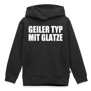 geiler typ mit glatze - Kinder Premium Organic Hoodie - Schwarz - Vorne - AI Model Kid Male (0cm)