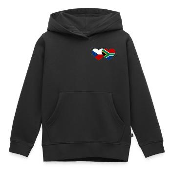 Tschechien Südafrika Flagge Herz - Kinder Premium Organic Hoodie - Schwarz - Vorne - AI Model Kid Male (0cm)