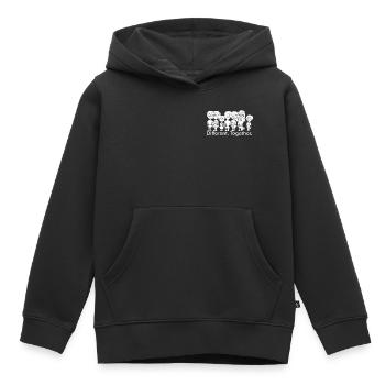 Diversité et cohésion - Sweat Premium à capuche enfant bio - noir - Devant - AI Model Kid Male (0cm)