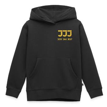 C’est ce que c’est - logo - Sweat Premium à capuche enfant bio - noir - Devant - AI Model Kid Male (0cm)