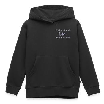 Leo Ornate Floral - Kids Premium Organic Hoodie - black - Front - AI Model Kid Male (0cm)
