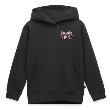 Buchgirl - Book Girl Retro - Kids Premium Organic Hoodie - black - Front - AI Model Kid Male (0cm)