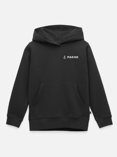 Weißer Marineanker – Marine-Stil - Kinder Premium Organic Hoodie - Schwarz