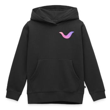 Nébuleuse Gradient Swoosh - Sweat Premium à capuche enfant bio - noir - Devant - AI Model Kid Male (0cm)