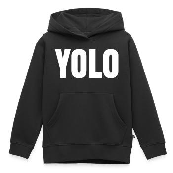 YOLO - Kinder Premium Organic Hoodie - Schwarz - Vorne - AI Model Kid Male (0cm)