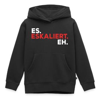 It escalates for techno parties and festivals - Kinder Premium Organic Hoodie - Schwarz - Vorne - AI Model Kid Male (0cm)