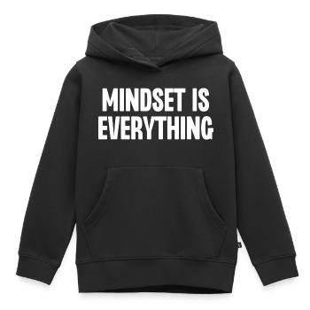 Mindset ist alles - Kinder Premium Organic Hoodie - Schwarz - Vorne - AI Model Kid Male (0cm)