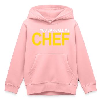 Appelez-moi Chef - Sweat Premium à capuche enfant bio - rose - Devant - AI Model Kid Female (0cm)