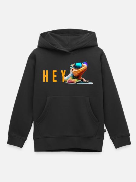 lizard hey - Kinder Premium Organic Hoodie - Schwarz