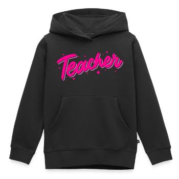 Teacher Retro Cute Teacher Design - Sweat Premium à capuche enfant bio - noir - Devant - AI Model Kid Male (0cm)
