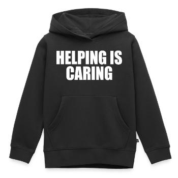 Helping is caring - Kids Premium Organic Hoodie - black - Front - AI Model Kid Male (0cm)