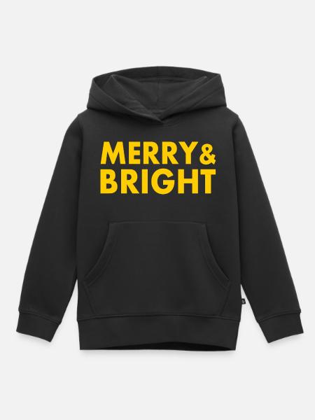 Merry and bright - Kinder Premium Organic Hoodie - Schwarz