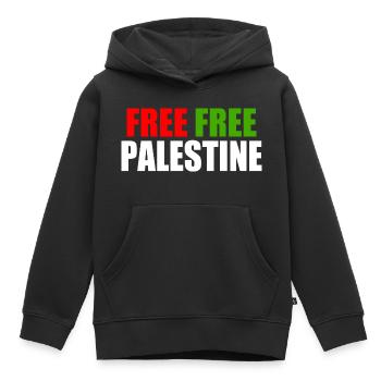 Free Free palestine - Kids Premium Organic Hoodie - black - Front - AI Model Kid Male (0cm)