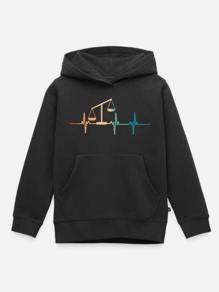 Herzschlag-Balance - Kinder Premium Organic Hoodie - Schwarz