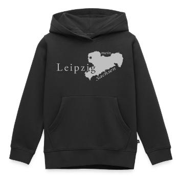Leipzig - Mein Sachsen - Heimatstadt - Kinder Premium Organic Hoodie - Schwarz - Vorne - AI Model Kid Male (0cm)