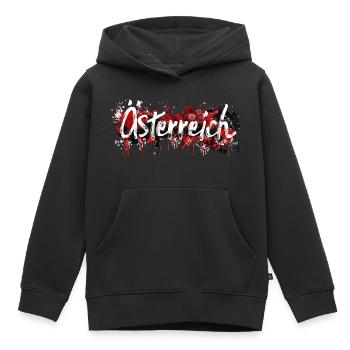 Austria / Lettering with splashes of colour - Kids Premium Organic Hoodie - black - Front - AI Model Kid Male (0cm)