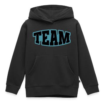 Équipe - Sweat Premium à capuche enfant bio - noir - Devant - AI Model Kid Male (0cm)