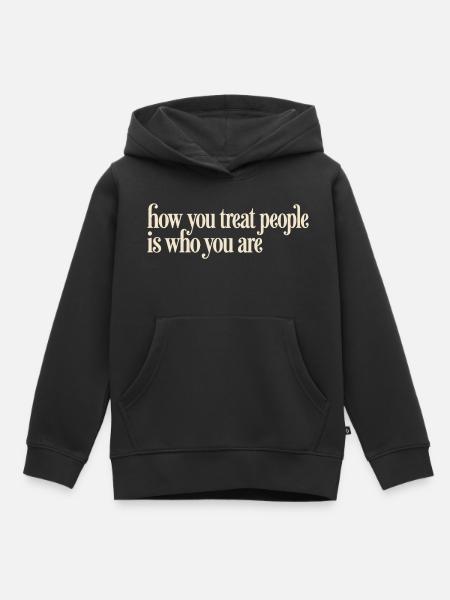 Freundlichkeit definiert Charakter – Freundlichkeitszitat. - Kinder Premium Organic Hoodie - Schwarz