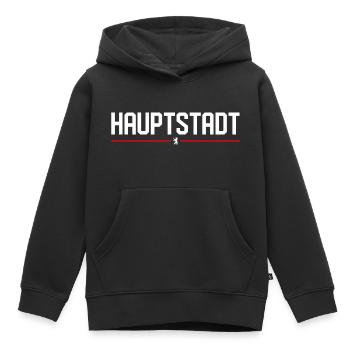 HAUPTSTADT BERLIN BÄR - Kinder Premium Organic Hoodie - Schwarz - Vorne - AI Model Kid Male (0cm)