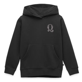 Mandala Monogram Initial in Dusky Pink - Letter Q - Kids Premium Organic Hoodie - black - Front - AI Model Kid Male (0cm)