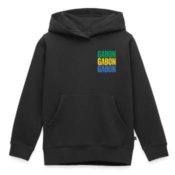 Flagge von Gabun, Gabunischer Stolz - Kinder Premium Organic Hoodie - Schwarz - Vorne - AI Model Kid Male (0cm)