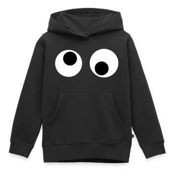 yeux - Sweat Premium à capuche enfant bio - noir - Devant - AI Model Kid Male (0cm)