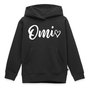 Omi - Geschenk Oma Großmutter Geburtstag - Kinder Premium Organic Hoodie - Schwarz - Vorne - AI Model Kid Male (0cm)