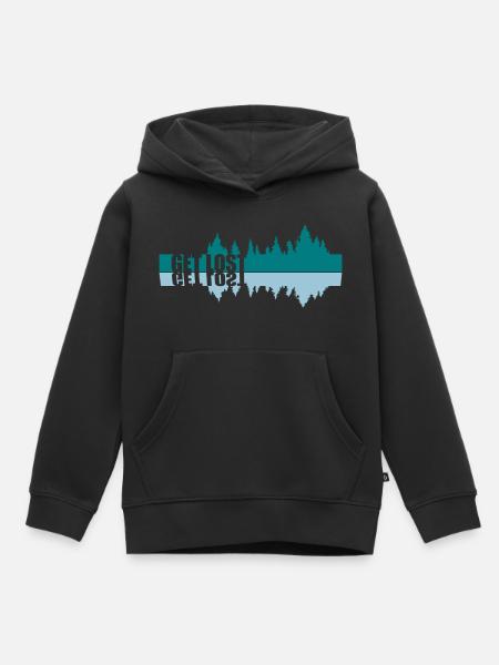 Spiegelung Get Lost - Kinder Premium Organic Hoodie - Schwarz