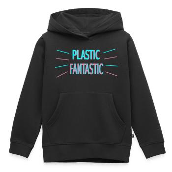Plastic Fantastic - Kids Premium Organic Hoodie - black - Front - AI Model Kid Male (0cm)