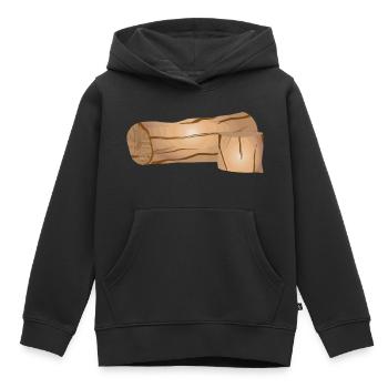Chauffage au bois Wood Lover Cadeau - Sweat Premium à capuche enfant bio - noir - Devant - AI Model Kid Male (0cm)