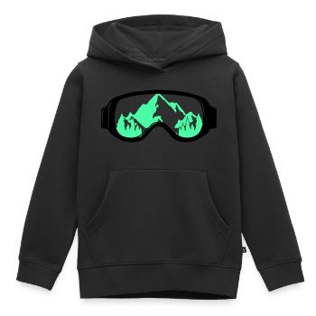 Lunettes de ski - Sweat Premium à capuche enfant bio - noir - Devant - AI Model Kid Male (0cm)