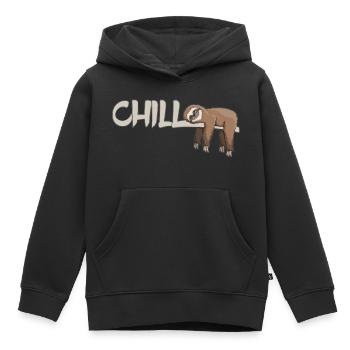 Chill - Kids Premium Organic Hoodie - black - Front - AI Model Kid Male (0cm)
