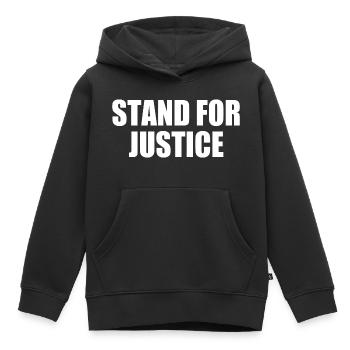 Stand for justice - Sweat Premium à capuche enfant bio - noir - Devant - AI Model Kid Male (0cm)
