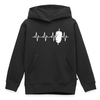 Döner Kebab, Brochette de kebab, Kebab turc grill - Sweat Premium à capuche enfant bio - noir - Devant - AI Model Kid Male (0cm)