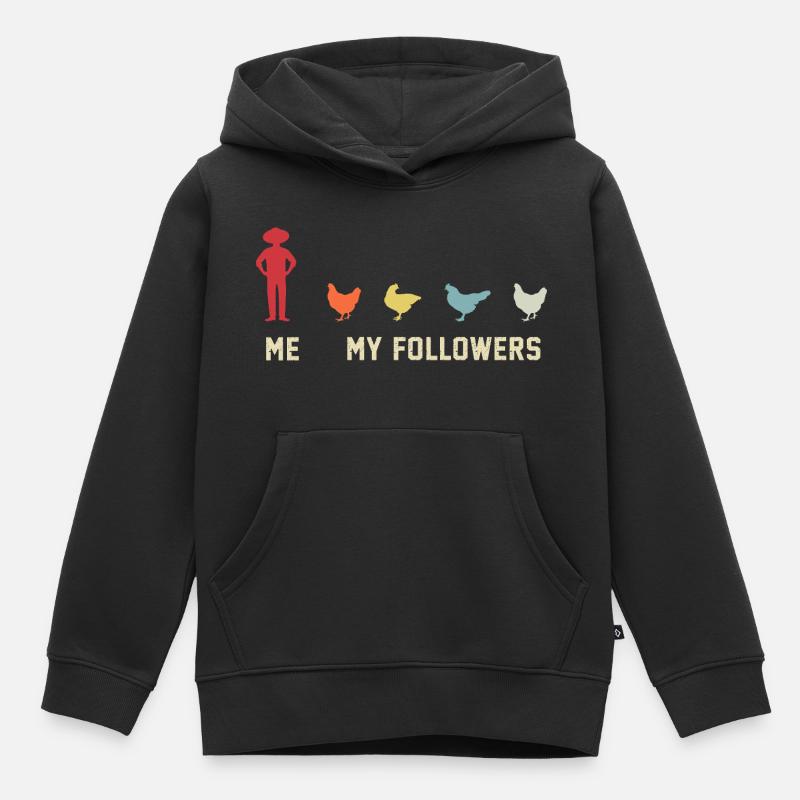Je veux dire des poulets suiveurs - Sweat Premium à capuche enfant bio - noir
