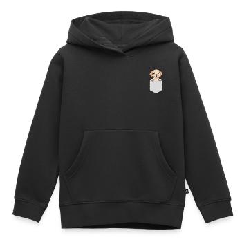 Labrador Pocket - Kinder Premium Organic Hoodie - Schwarz - Vorne - AI Model Kid Male (0cm)