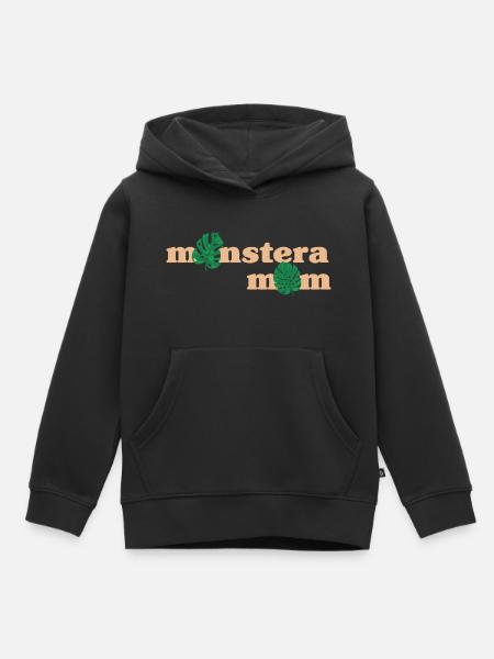 Monstera Mama - Kinder Premium Organic Hoodie - Schwarz