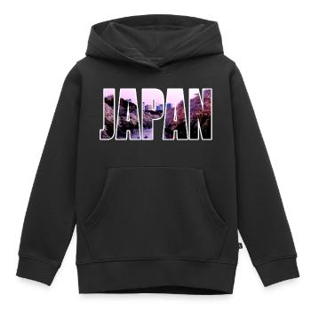 JAPAN Cherry Blossom Sakura - Kids Premium Organic Hoodie - black - Front - AI Model Kid Male (0cm)