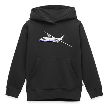 Jet d’affaires, avion commercial - Sweat Premium à capuche enfant bio - noir - Devant - AI Model Kid Male (0cm)