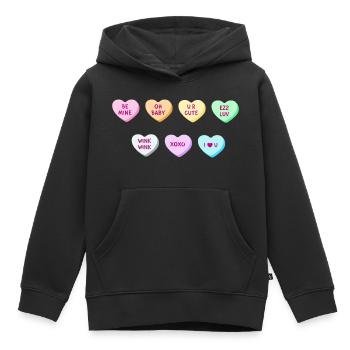 14 Fév Be My Valentine Joyeuse Saint-Valentin 01 - Sweat Premium à capuche enfant bio - noir - Devant - AI Model Kid Male (0cm)