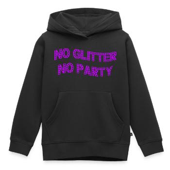 Pas de paillettes Pas de fête Célébrez le réveillon du Nouvel An - Sweat Premium à capuche enfant bio - noir - Devant - AI Model Kid Male (0cm)