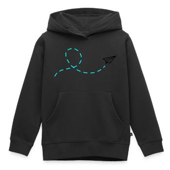 Avion en papier - Sweat Premium à capuche enfant bio - noir - Devant - AI Model Kid Male (0cm)