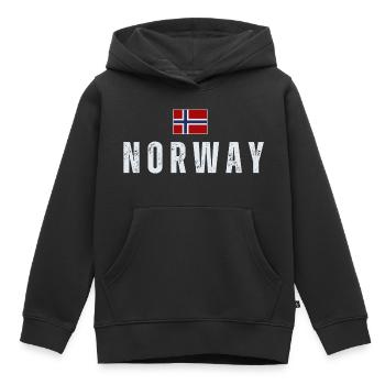 Norwegian flag, Norwegian patriot - Kids Premium Organic Hoodie - black - Front - AI Model Kid Male (0cm)
