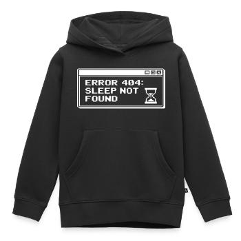 404 Sleep Not Found Pixel - Kids Premium Organic Hoodie - black - Front - AI Model Kid Male (0cm)