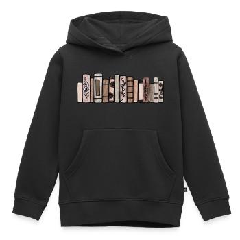 Braune Pastellbücher - Kinder Premium Organic Hoodie - Schwarz - Vorne - AI Model Kid Male (0cm)